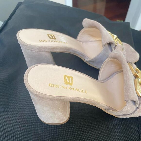Bruno Magli M Tan Suede Sandals - Picture 3 of 6